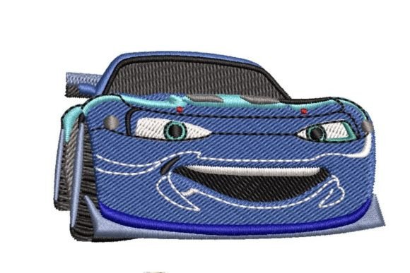 Cartoon Racing Car Embroidery Design
