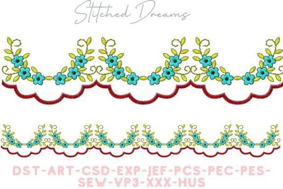 Floral Borders for Seasonal Embroidery