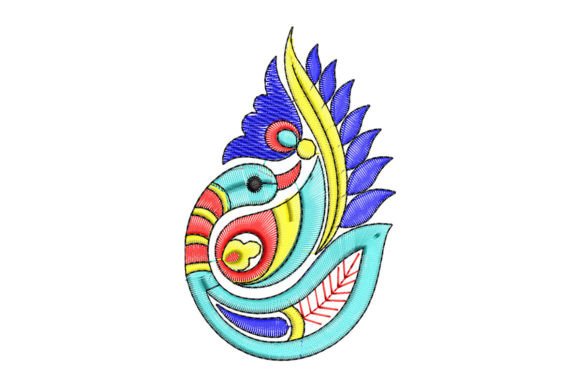Peacock Paisley Embroidery Design