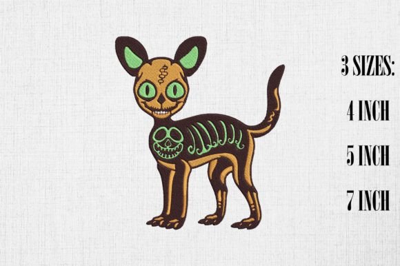 Skeleton Dog Embroidery Design