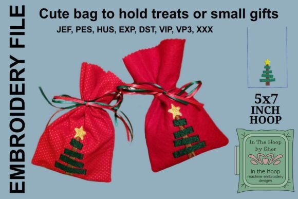 Stick Christmas Tree Treat Bag