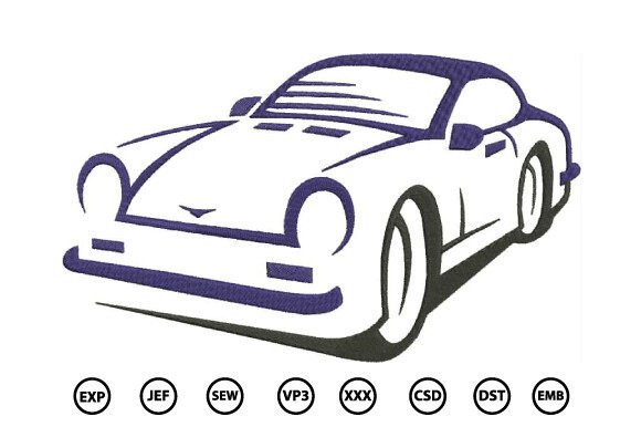 Vintage Car Embroidery Design