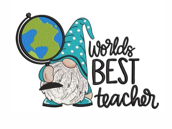 Worlds Best Teacher Gnome Design
